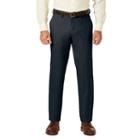 Men's J.m. Haggar Premium Straight-fit Stretch Sharkskin Flat-front Dress Pants, Size: 30x32, Dark Blue