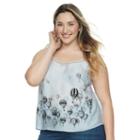 Plus Size Apt. 9&reg; Mesh Camisole, Women's, Size: 3xl, Brt Purple