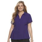 Plus Size Dana Buchman Release-pleat Blouse, Women's, Size: 2xl, Purple