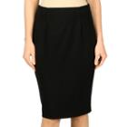 Women's Larry Levine Solid Pencil Skirt, Size: 14, Black