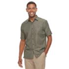 Men's Croft & Barrow&reg; Classic-fit Textured Microfiber Button-down Shirt, Size: Xl, Green