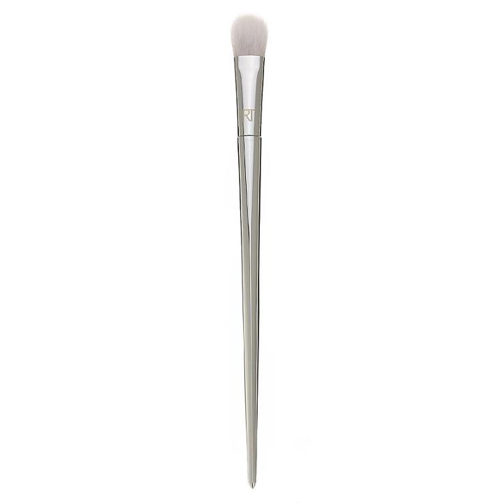 Real Techniques Bold Metals Collection 200 Oval Eye Shadow Makeup Brush, Silver