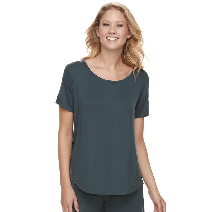 Plus Size Sonoma Goods For Life&trade; Pleated Crewneck Tee, Women's, Size: 2xl, Med Green