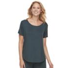 Plus Size Sonoma Goods For Life&trade; Pleated Crewneck Tee, Women's, Size: 2xl, Med Green
