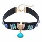 Simulated Turquoise Teardrop Choker Necklace, Women's, Blue