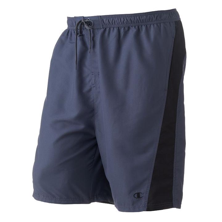 Big & Tall Champion Colorblock Microfiber 2-pocket Swim Trunks, Men's, Size: 2xb, Grey