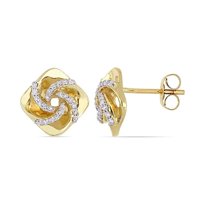 Stella Grace 10k Gold 1/5 Carat T.w. Diamond Swirl Stud Earrings, Women's, White