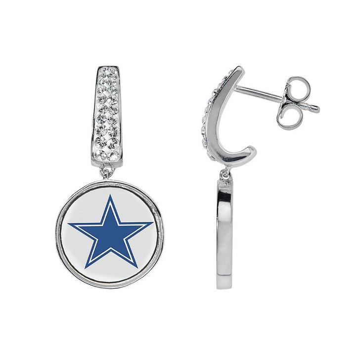 Dallas Cowboys Team Logo Drop Earrings, Women's, Blue