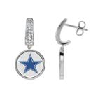 Dallas Cowboys Team Logo Drop Earrings, Women's, Blue