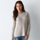 Petite Sonoma Goods For Life&trade; Cable-knit Swing Sweater, Women's, Size: Xl Petite, Grey Other