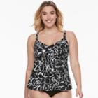 Plus Size Trimshaper Rylee Bust Enhancer Tiered Tankini Top, Women's, Size: 20 W, Oxford