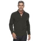 Men's Croft & Barrow&reg; True Comfort Classic-fit Quarter-zip Sweater, Size: Xl, Dark Green
