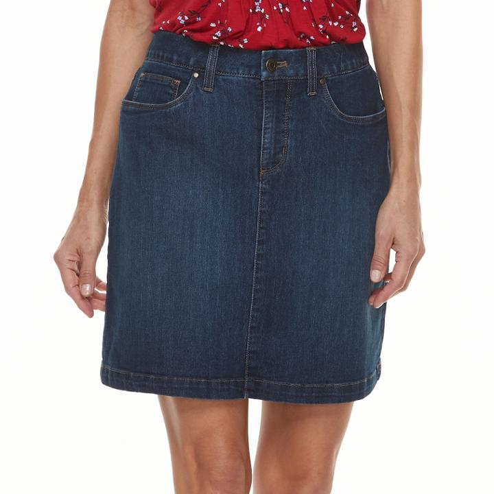 Women's Croft & Barrow&reg; Jean Skort, Size: 6, Med Blue