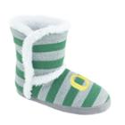 Women's Oregon Ducks Striped Boot Slippers, Size: Large, Team