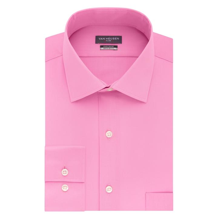 Men's Van Heusen Flex Collar Regular Fit Stretch Dress Shirt, Size: 18.5 36/37, Pink