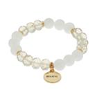White Bead & Believe Charm Stretch Bracelet, Women's