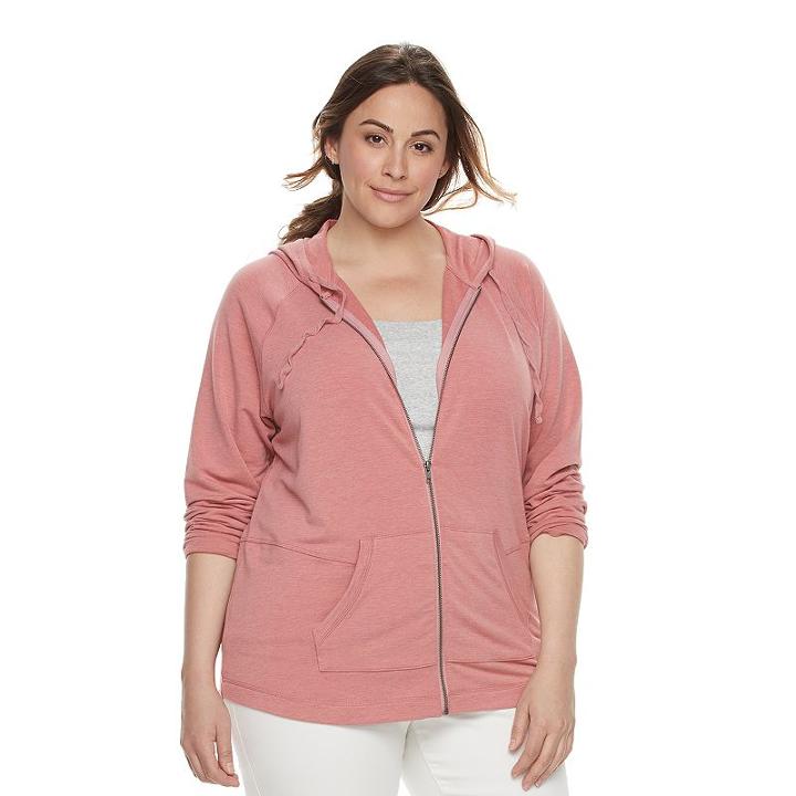 Plus Size Sonoma Goods For Life&trade; Solid Hoodie, Women's, Size: 1xl, Med Pink