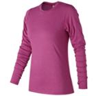 Women's New Balance Heather Tech Long Sleeves, Size: Xl, Dark Pink