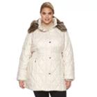 Plus Size Apt. 9&reg; Hooded Quilted Puffer Jacket, Women's, Size: 3xl, Beige Oth