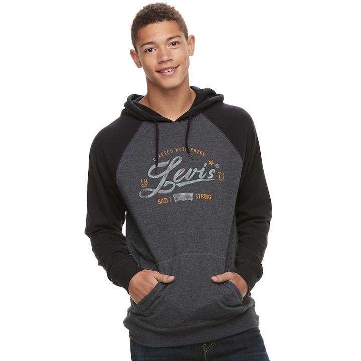 Men's Levi's Digs Fleece Pull-over Hoodie, Size: Xl, Dark Grey