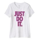 Girls 7-16 Nike Raised Polka-dot Just Do It Tee, Size: Xl, White
