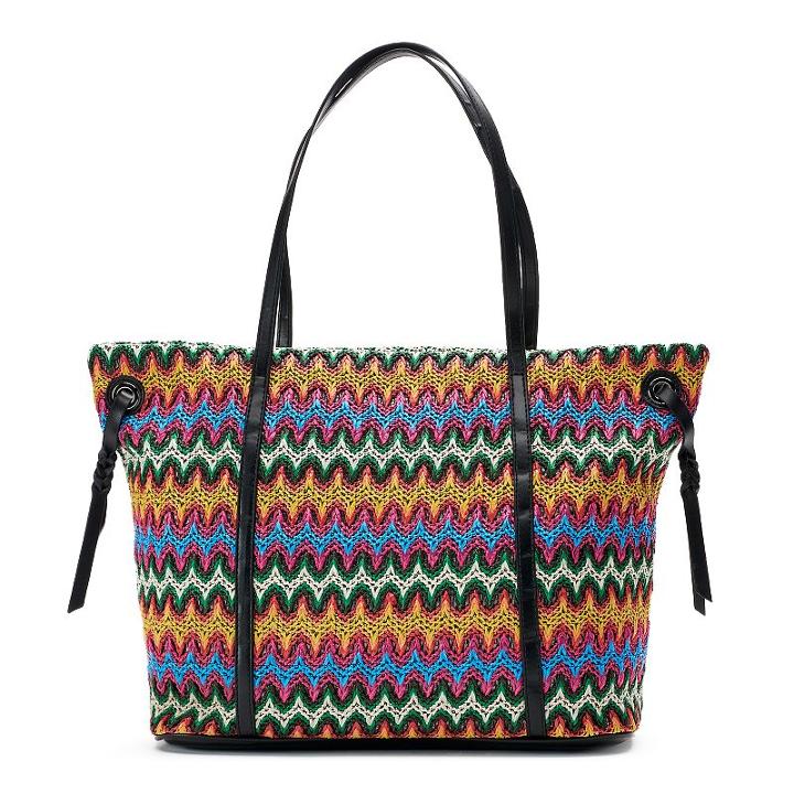Mondani Melia Woven Double Shoulder Bag, Women's, Grey (charcoal)