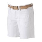 Juniors' Unionbay Belted Twill Bermuda Shorts, Girl's, Size: 7, White