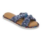 Dearfoams Women's Summer Knit Slide Slippers, Size: Small, Blue Other
