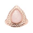 Olive & Ivy Rose Quartz Hammered Band Ring, Women's, Size: 9, Pink