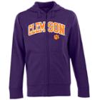 Men's Clemson Tigers Signature Zip Front Fleece Hoodie, Size: Large, Purple