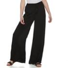 Juniors' Mudd&reg; Print Wide-leg Soft Pants, Teens, Size: Xs, Black