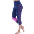 Women's Marika Defy Space-dye Capri Leggings, Size: Xl, Med Blue