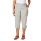Plus Size Gloria Vanderbilt Mae Twill Cargo Capris, Women's, Size: 18 W, Lt Green