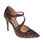 American Glamour By Badgley Mischka Adela Women's Glittery High Heels, Size: Medium (6), Brown Over