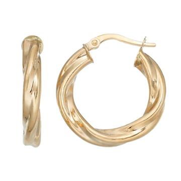 Forever 14k Twist Hoop Earrings, Women's, Gold