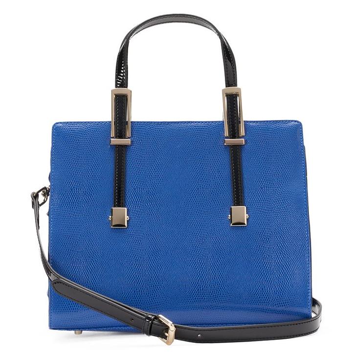 Donna Bella Chloe Snakeskin Convertible Leather Satchel, Women's, Blue