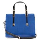 Donna Bella Chloe Snakeskin Convertible Leather Satchel, Women's, Blue