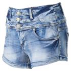 Juniors' Almost Famous 3-button High-rise Shortie Jean Shorts, Girl's, Size: 11, Orange Oth