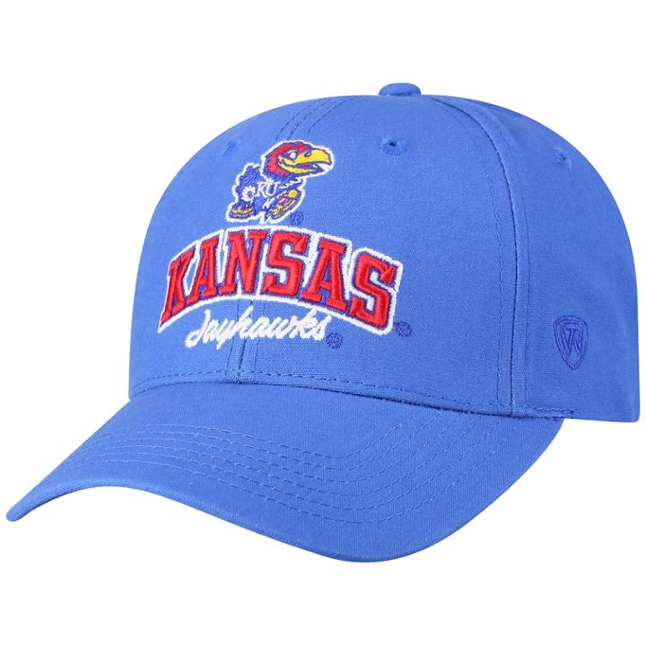 Adult Top Of The World Kansas Jayhawks Advisor Adjustable Cap, Men's, Med Blue