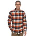 Big & Tall Croft & Barrow&reg; True Comfort Plaid Classic-fit Flannel Button-down Shirt, Men's, Size: Small, Med Brown