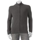 Big & Tall Croft & Barrow&reg; Classic-fit 5gg Ribbed Full-zip Sweater, Men's, Size: 3xb, Dark Grey