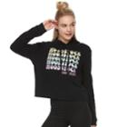 Juniors' Woodstock Cropped Graphic Hoodie, Teens, Size: Xs, Black