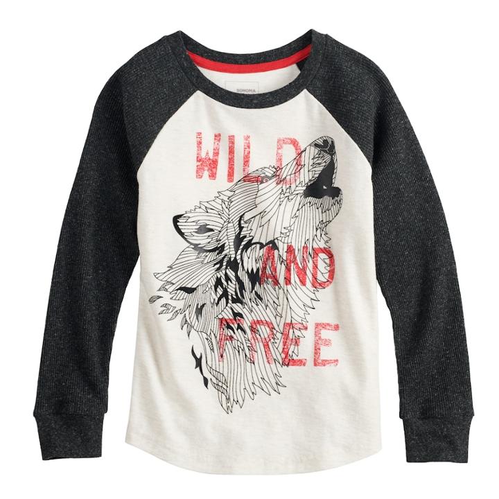 Boys 4-12 Sonoma Goods For Life&trade; Thermal Raglan Top, Size: 6, Lt Beige