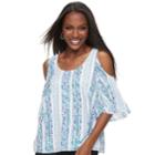 Women's Apt. 9 Cold-shoulder Strappy Top, Size: Xs, Natural