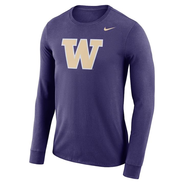 Men's Nike Washington Huskies Dri-fit Logo Tee, Size: Xxl, Purple