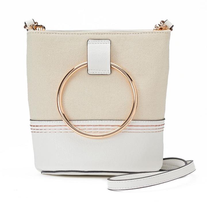 Lc Lauren Conrad Mini Bucket Crossbody Bag, Women's, White
