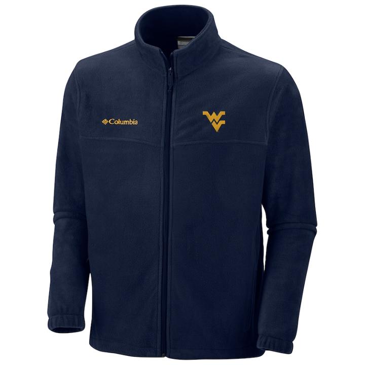 Men's Columbia West Virginia Mountaineers Flanker Ii Full-zip Fleece, Size: Xxl, Brt Blue