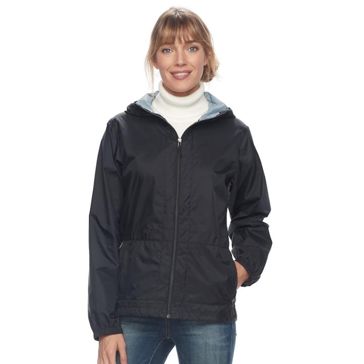 Women's Columbia Rain To Fame Hooded Rain Jacket, Size: Large, Grey (charcoal)