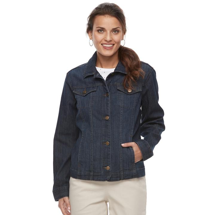 Petite Croft & Barrow&reg; Jacket, Women's, Size: S Petite, Dark Blue