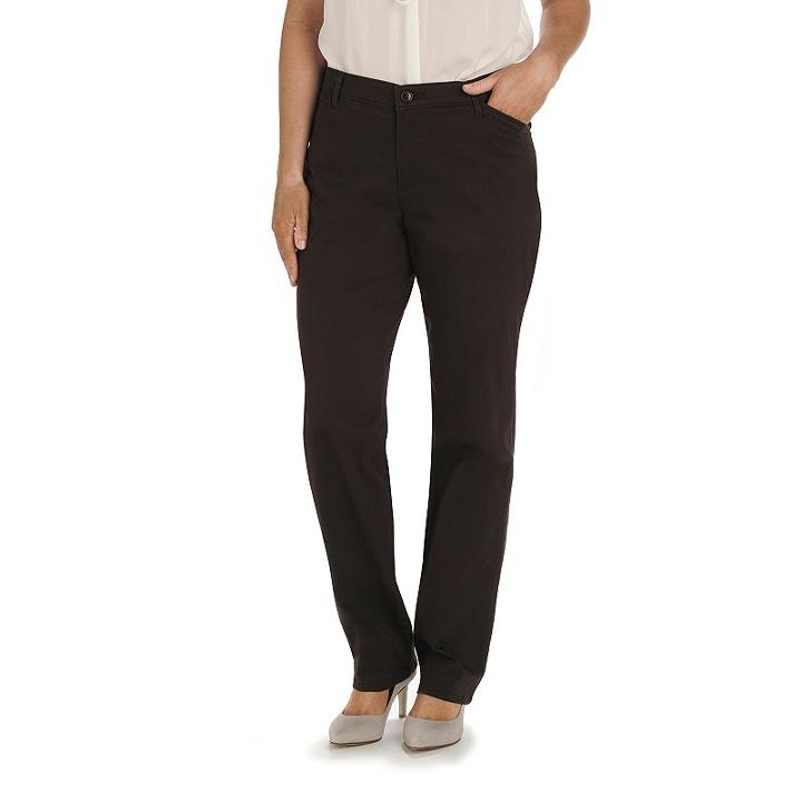 Women's Lee Original All Day Relaxed Fit Pants, Size: 10 T/l, Dark Brown